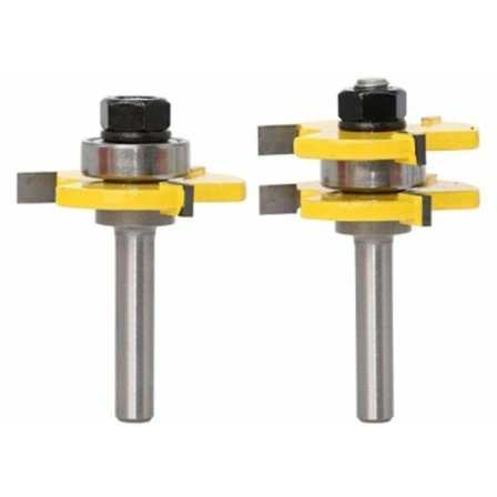 Tunge & Spor Fræser Sæt 3-Flettet 12,7 mm Skaft T-Form Træbearbejdning
