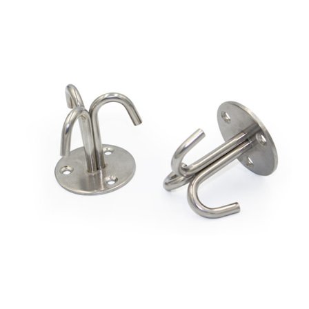 4-pack rostfria krokar (tre klor) takkrokar, underhylla klädkrokar hängande handduk morgonrock kläder