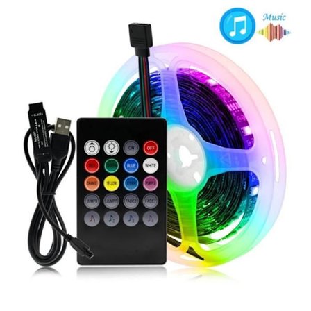 Television taustavalotus - LED-nauha - RGB - 5 m - Kaukosäädin - Monivärinen