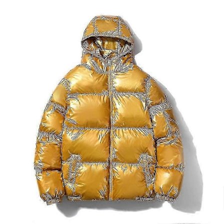 Uformell metallisk skinnende jakke med hette for menn