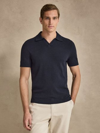 John Henric Men's Marineblauer Polopullover Regular Fit Size XS