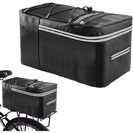 Cykelväska för cykel, 15L vattentät dragkedja, reflekterande säkerhetsremsor, enkel att installera, kompatibel med de flesta cykelramar