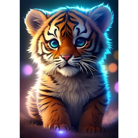 (30x40cm) 5D Diamantmaleri Tiger 24