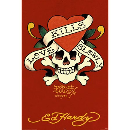 Ed Hardy Poster Love kills röd