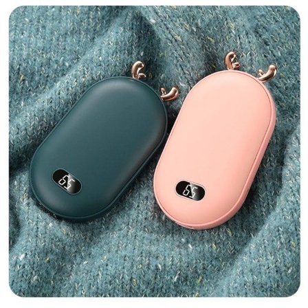 60° rosa håndvarmer, genopladelig USB elektrisk håndvarmer med Power Bank 5200mAh lommevarmer