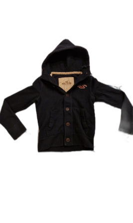 Hollister cardigan hoodie blå med knappar