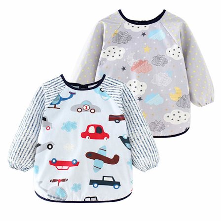 Happy Cherry Forklæde Maleri Forklæde Børn Baby Skole Børnehave Spisning Langærmet Vandafvisende Forklæde til Piger Drenge 1-7 År