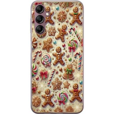 Yhteensopiva Puhelinkuori Samsung Galaxy A14 5G Joulumotiiivi piparkakkujen, tankojen ja värikkäiden joulusuklaisten kanssa