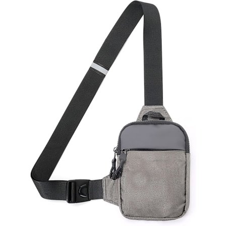 Axelväska, Sling Chest Bag Vattentät för Vandring Resor Utomhussporter grå