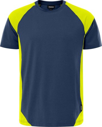 Fristads Herr Green heavy T-shirt 7046 GTM, Marinblå/Neongul