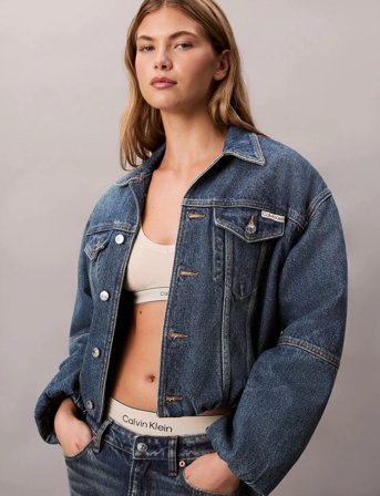 Calvin Klein Jeans Denim Bubble Jacket Tinted Orcha - Blue - L
