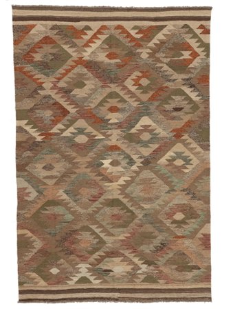 Kelim Ariana Trend Teppich 196X294 Braun/Orange Wolle, Afghanistan