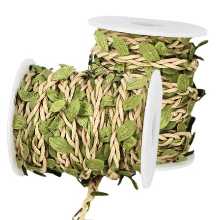 CDQ 2 ruller hampgarn grønt blad jute 5MM rep hamp lerret snor Light coffee