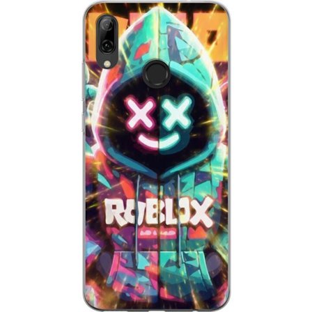 Yhteensopiva Puhelinkuori Huawei Huawei P smart 2019 Neonvärisellä Roblox-hupparihahmolla on hehkuvia efektejä ja energialla täytetty tausta, mode