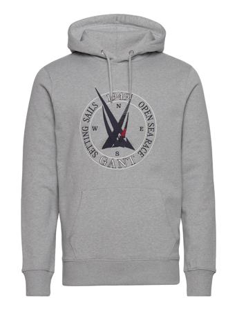 Sail Hoodie Hettegenser Genser Grå GANT*Betinget Tilbud