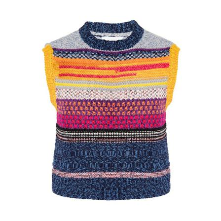 Chloé Wool vest Blå, Dame Striktrøjer