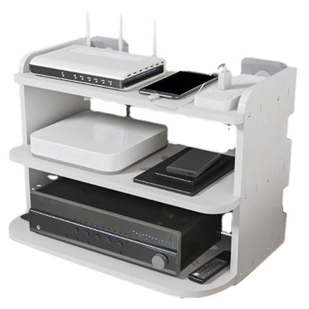 Seinäkiinnitteinen TV-laatikon hylly Set-top Box -teline PC DVD-soittimen teline Alumiininen kerros S