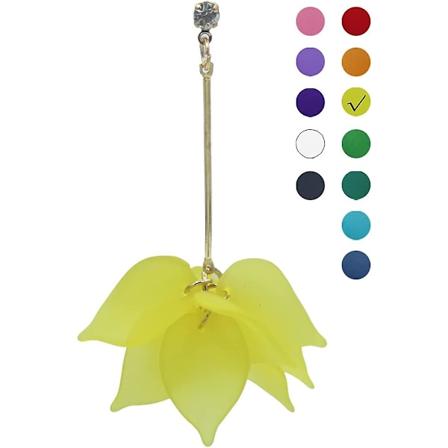 12 Färgade Guld Sommar Kul Tropisk Blomma Elegant Trendig Strand Hängande Semester Semester Kostym Smycken Boho Söt Örhänge