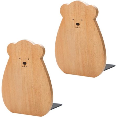 1 Par Träbokstöd, Liten Björndesign, 15 x 12 x 10,5 cm