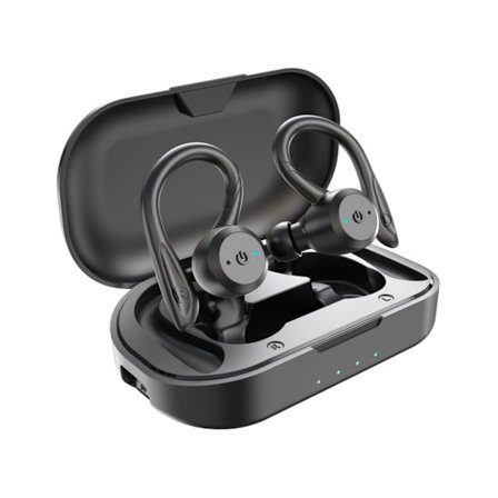 Be1032 Bluetooth-headset med laddningsbox IPX7 Vattentät Stereo med inbyggd mikrofon Svart