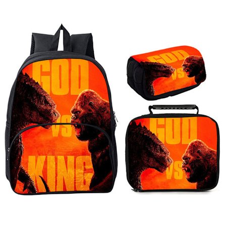 Godzilla vs King Kong tredelad 16" rundväska Style 15