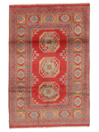 Tapis Afghan Fine 120X176 Marron/Rouge Foncé (Laine, Afghanistan)