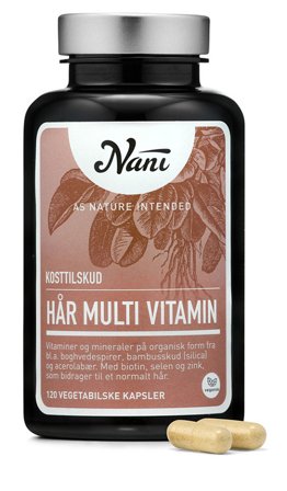 Nani Hår Multi Vitamin 120 kaps, Helse & Madvarer, Hud, Hår & Negle, Kosttilskud Til Håret