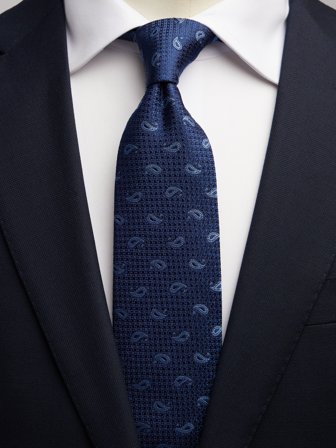 John Henric Men's Blue Tie Paisley Size 7,5