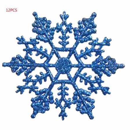12st Julsnöflingor Ornament Mousserande Glitter Snö Dekor