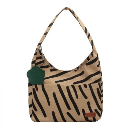 Tote Bag Kvinder Mode Student Klasse Stor Kapacitet Shopper Bag Enkel Kvinde Stribet Canvas Bag Sac Khaki