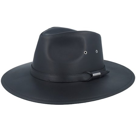 Stetson - Buffalo Leather Black Western Western Black Hat - @ Hatstore