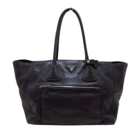 Prada Vintage, Pre-owned Leather Handbag Zwart, Dames, Maat:ONE Size,leer
