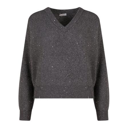 Brunello Cucinelli Strik Mbm755902 Grå, Dame Striktrøjer
