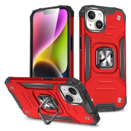 Wozinsky iPhone 15 Plus Renkaanpidike Puhelimen Kuori - Punainen