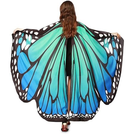 Blå kvinnors cape fjärilsvingar bal foto älva damer älva cosplay accessoarer cape