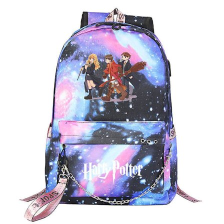 Harry Potter Ryggsäck för tonåringar - Unisex skolreseväska med tecknad design, stor kapacitet - Fashionabla studenters casual Mochilas hög kvalitet