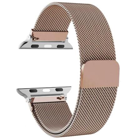 Milanese loop rem För apple Watch band 44mm 40mm 45mm 49mm 41mm 38mm 42mm 44mm Armband iwatch Series 9 3 6 5 SE 7 8 Ultra 2 starlight - Rose gold Rose