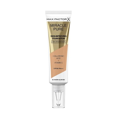 Max Factor Miracle Pure Skin-Improving Foundation 45 Warm Almond, Makeup, Ansigt, Foundation