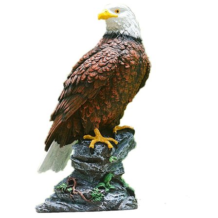 Simuloitu Kotka Puutarha-patsas, Kotkahahmo Maisemoinnin Koriste, Kaljupääkotka Kalliolla Puutarha-patsas Kotiin Sisä- ja Ulkokäyttöön Puutarhaan 