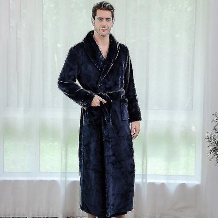 Kvinnor Män Vinter Plus Size Flanellrock Extra lång Huva Varm Morgonrock Lovers Tjock Kimono Badrock Man Morgonrock Robes