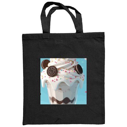 Stoffpose Milkshake plakat iskrem glass dessert informasjonskapsler krem Oreo søtsaker godteri kawaii blå bakgrunn kunst