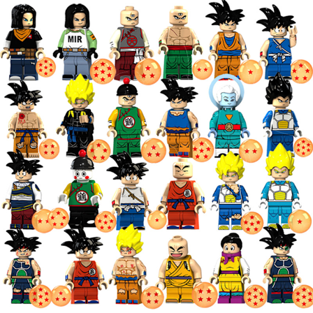 MOC24 Dragon Ball Byggklossar Set Minifigurer Små Partiklar Byggleksaker Påsar