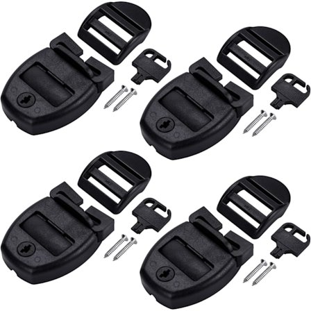 4 Set Spa Badtunna Lock Clips, Badtunna Lock Trasig Lås Reparationssats - Ersättning 4 Lås Clip Lås, 4 Glidare (Svart)