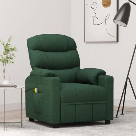Vidaxl Massagefåtölj Mörkgrön Tyg Grön