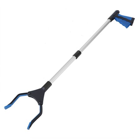 Hopfällbar skräpplockare - Multifunktionella rengöringsartiklar (Blått handtag, silverfärgat rör)