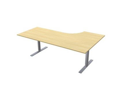 LANAB DESIGN Skrivbord El Vänster 200x120cm björklam/grå - Lyreco - Kontorsmöbler och inredning - Bord och hurtsar - Skrivbord - Höj/sänkbar