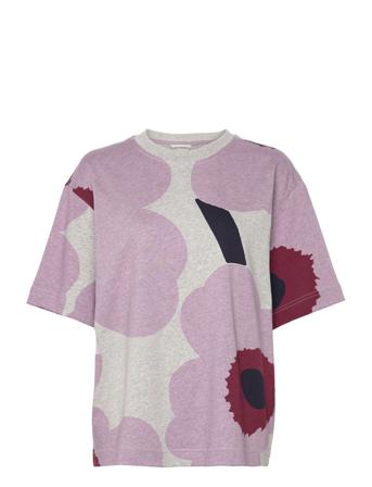 Veisto Ii Unikko T-shirts & Tops Short-sleeved Grå Marimekko*Betinget Tilbud