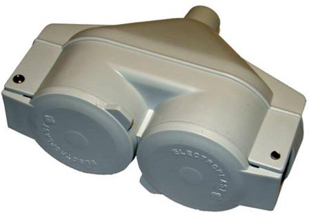 LKB 2403285 Grenuttak 2-veis Svart, Stikkontakter & kabler