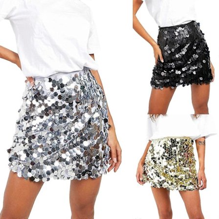 Sequin Mini Nederdel Glitter Bodycon Nederdele Glitrende Hofte Nederdele_Overraskelsesgave