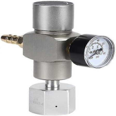 2-i-1 Mini CO2 Regulator for Sodastream med TR21.4 Adapter & 8mm Barbefitting